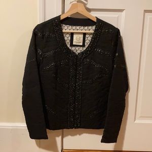 Black embellished light jacket size 10
